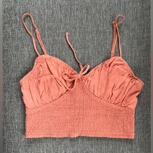 Smocked bustier milkmaid top